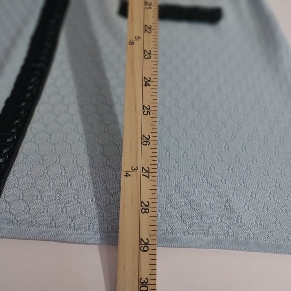 MING WANG Women's Blazer Suit Size XL Elegant with Blue Pattern Black Trim - Picture 10 of 12